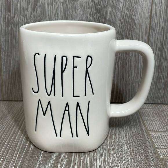 NWT Rae Dunn “SUPER MAN” Ceramic Coffee Tea Mug - Picture 1 of 6